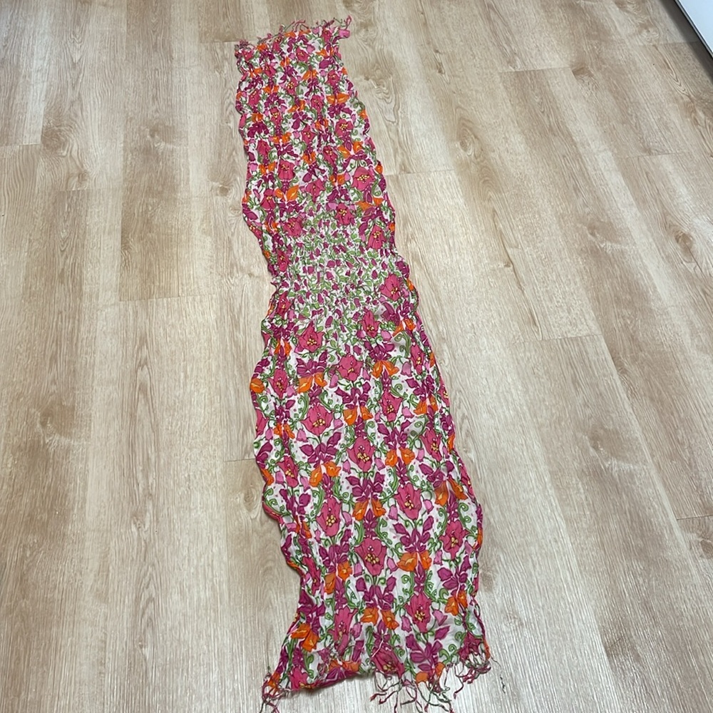 Vera Bradley Lilli Bell Floral Leaf Print Wmn’s Lightweight Scarf w/ fringe - Picture 4 of 6